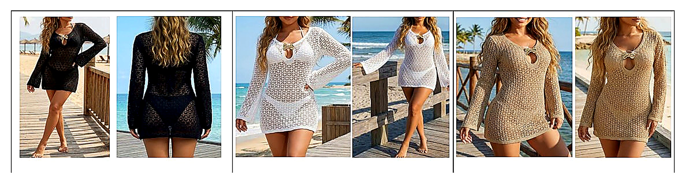 LCG-056 long-sleeve lace mini dress
