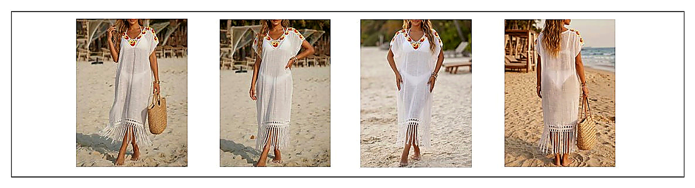 LCG-057 fringe beach coverup