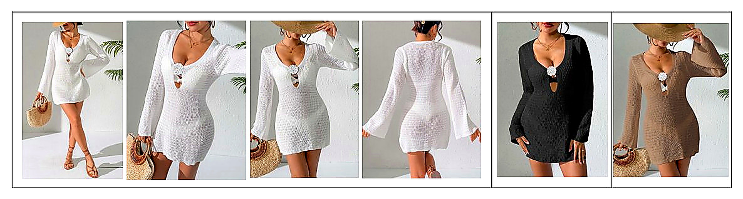 LCG-058 long-sleeve resort mini dress
