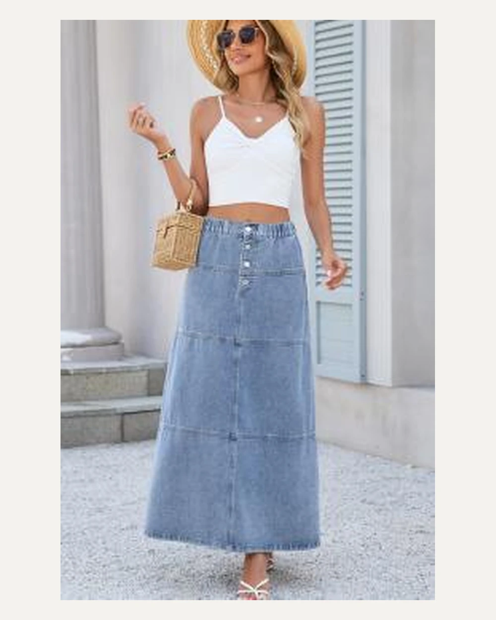 DST-017 denim skirt reference
