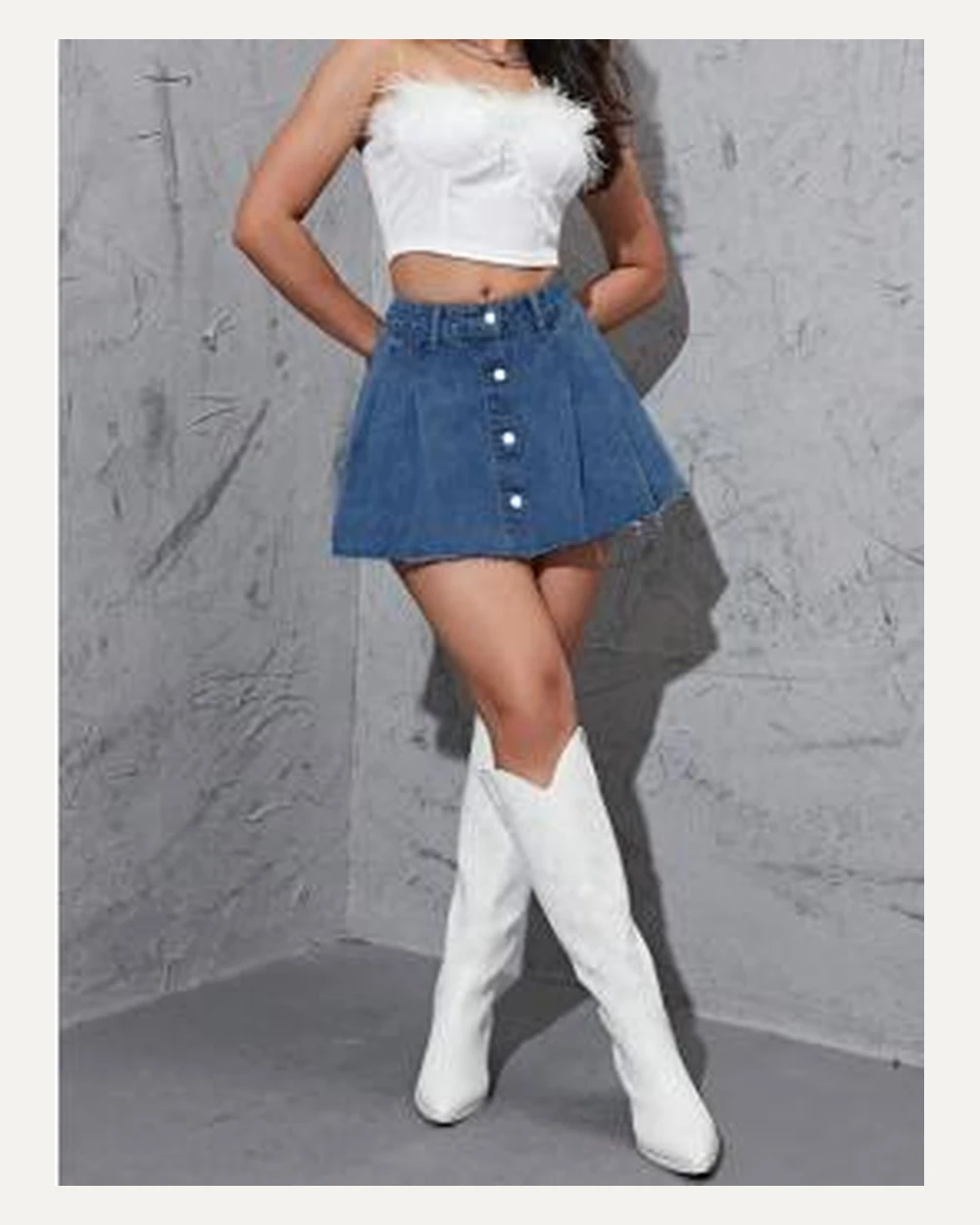 DST-031 denim skirt reference