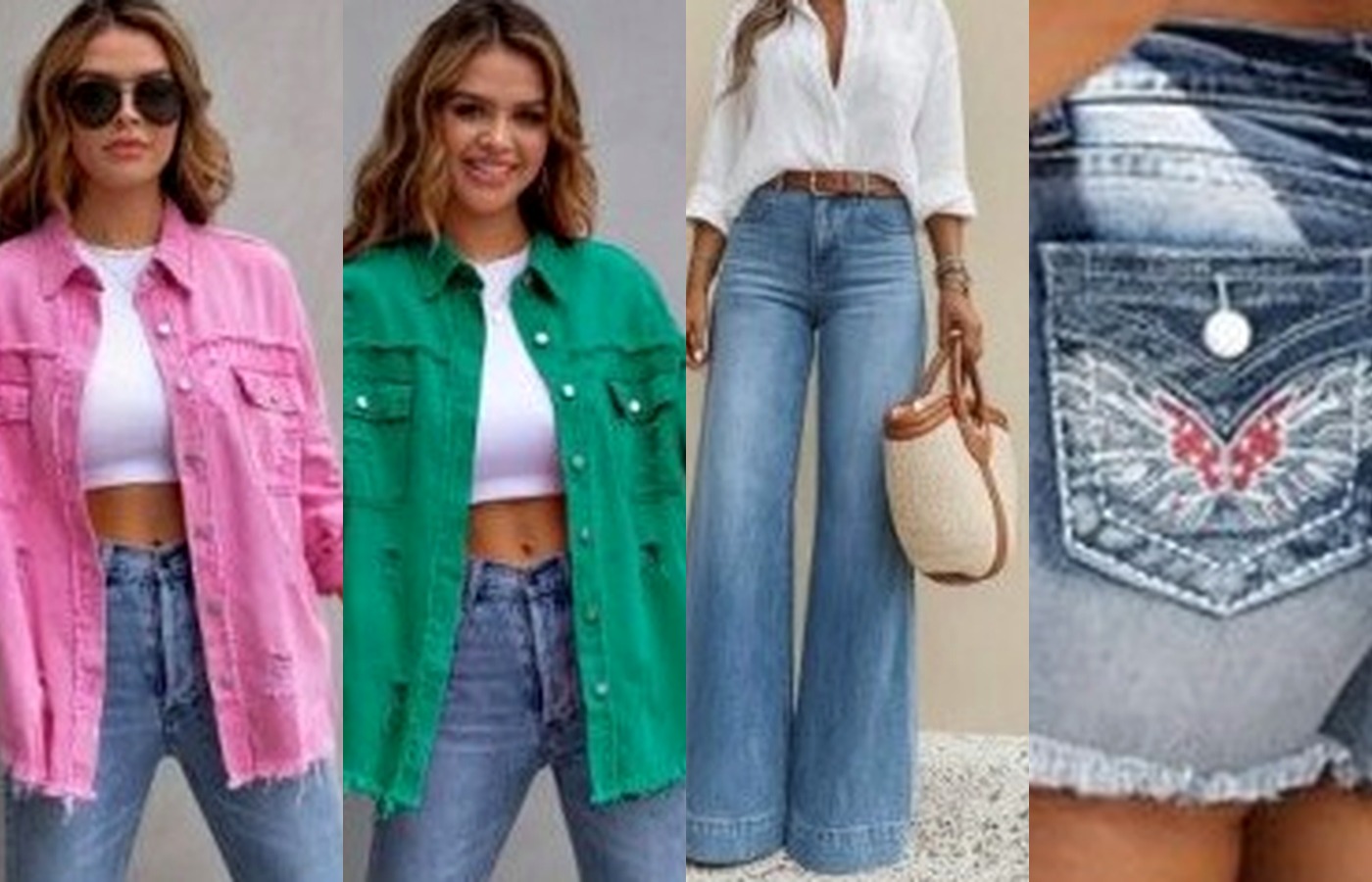 Denim jackets, denim pants, and denim shorts prepared for bulk apparel production review