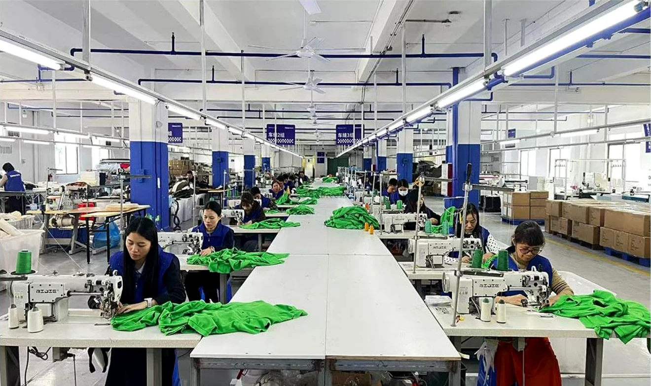 Garment sewing line from factory catalog