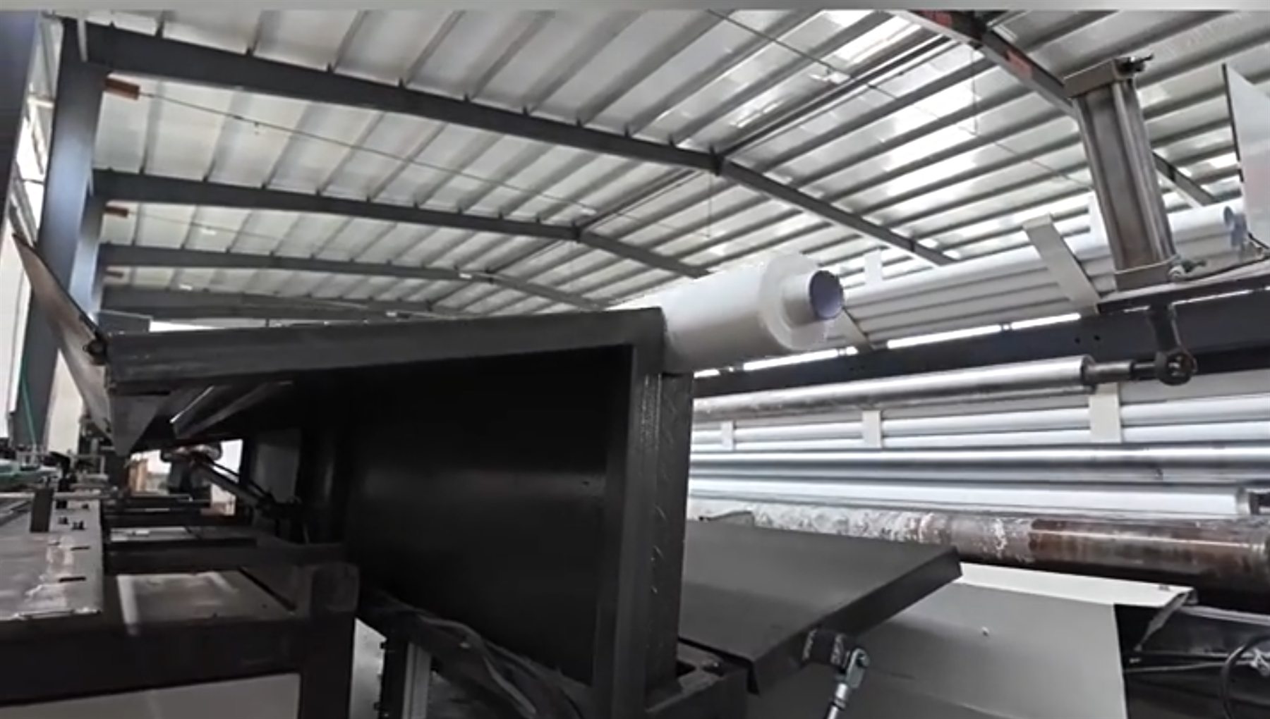 Large tissue converting equipment inside factory