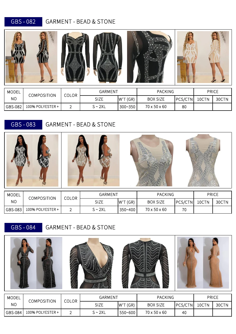 Bead and stone eveningwear catalog preview